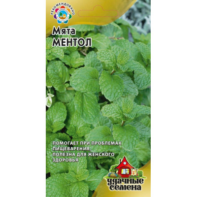 Мята Ментол 0,05 г. Удачные Семена Гавриш Цветной пакет