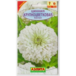 Цинния Крупноцветковая Белая Аэлита Цветной пакет